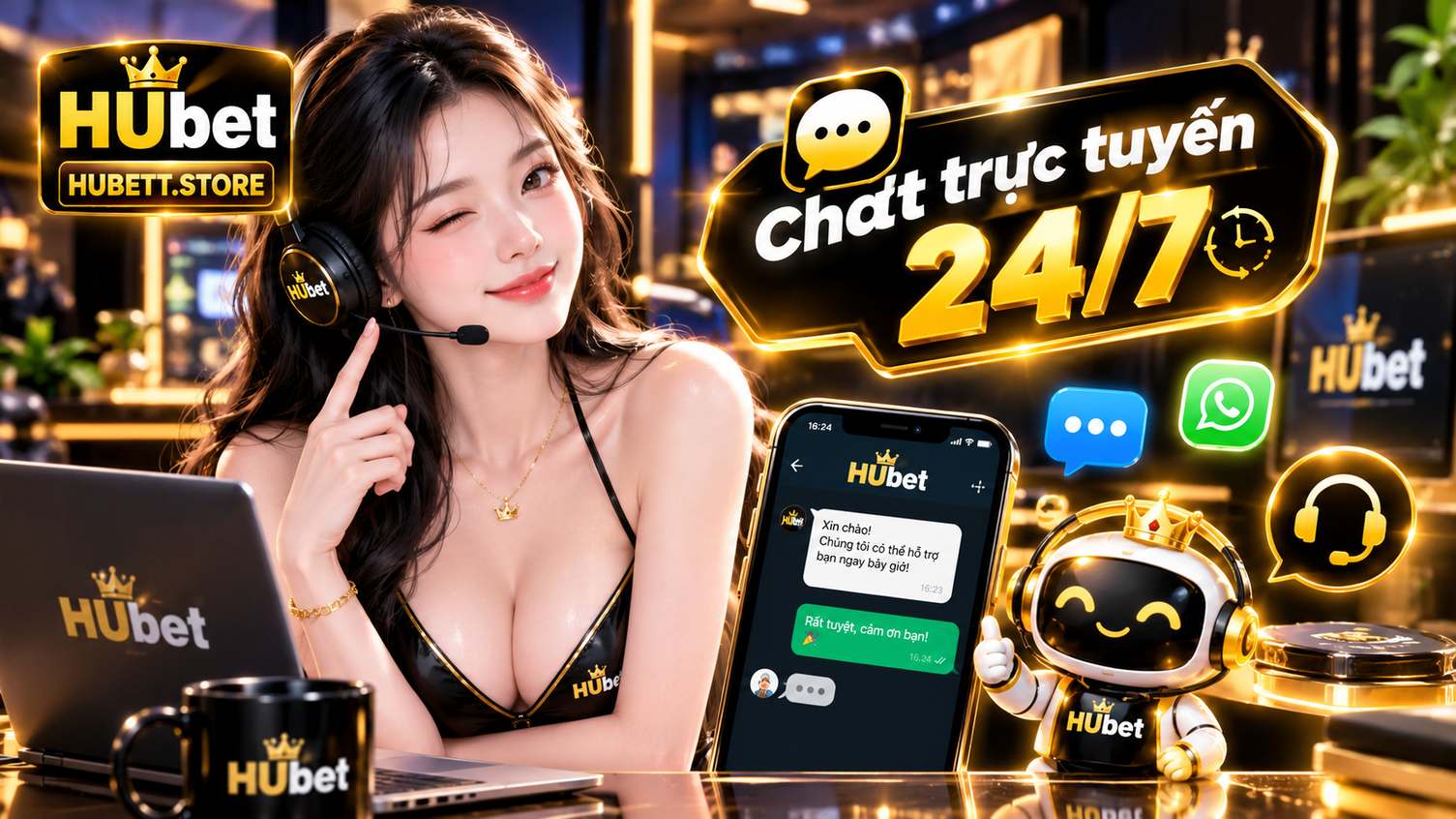 Hỗ trợ: Chat trực tuyến 24/7